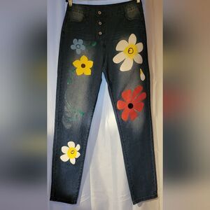* Hippie 70's style blue jeans